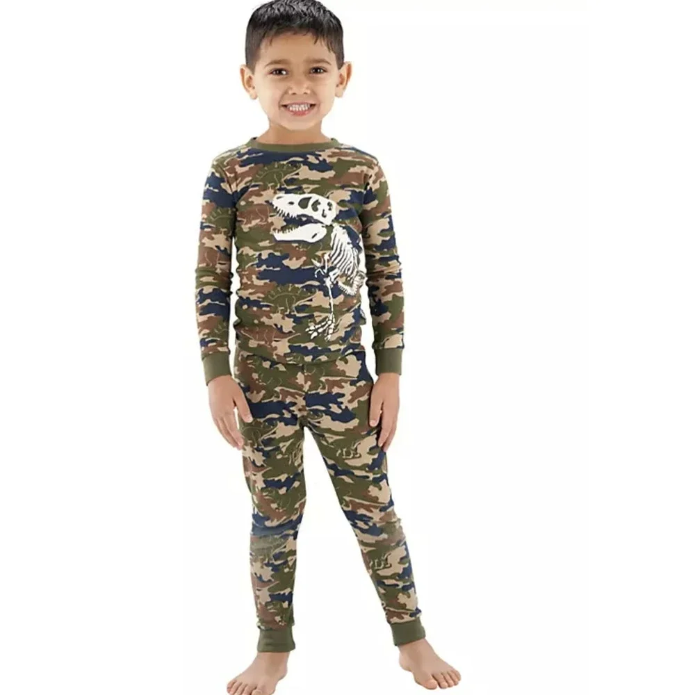Members Mark Dinosaur Pajama Set Boys 2T Dino Shirt Pants Snug Fit Mix and Match